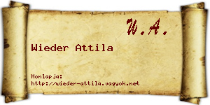 Wieder Attila névjegykártya